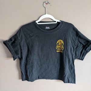 Vintage upcycled FBI Bomb tech cropped t-shirt. Large.